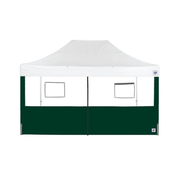 E-Z Up TAA Compliant Food Booth Middle Zipper Sidewall, 15' W x 15' H, Forest Green SW3FBFXTM15FG